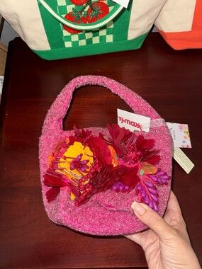 T.J.Maxx Pink Floral Embellished Women's Tote